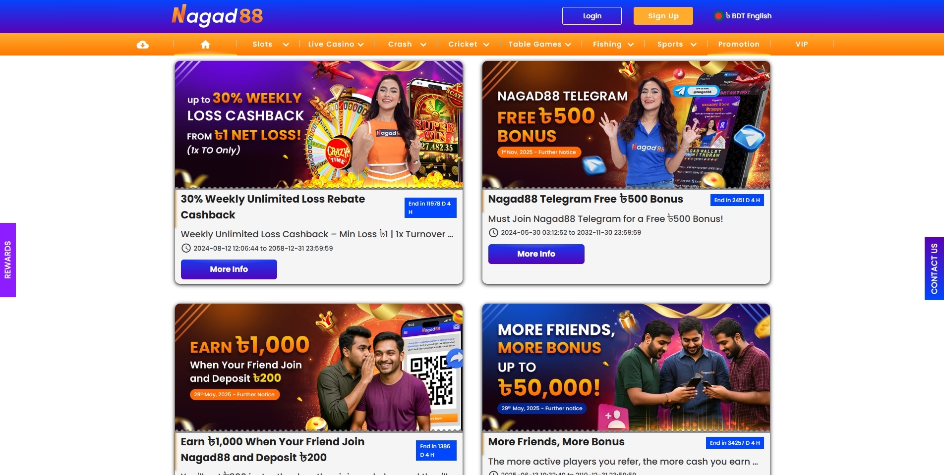Nagad88 Casino Bonuses