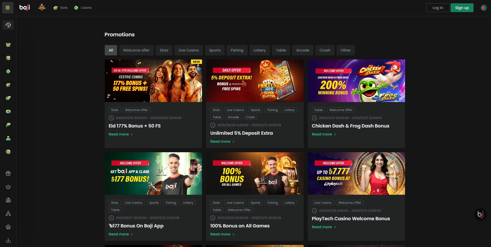 Baji Casino Bonus