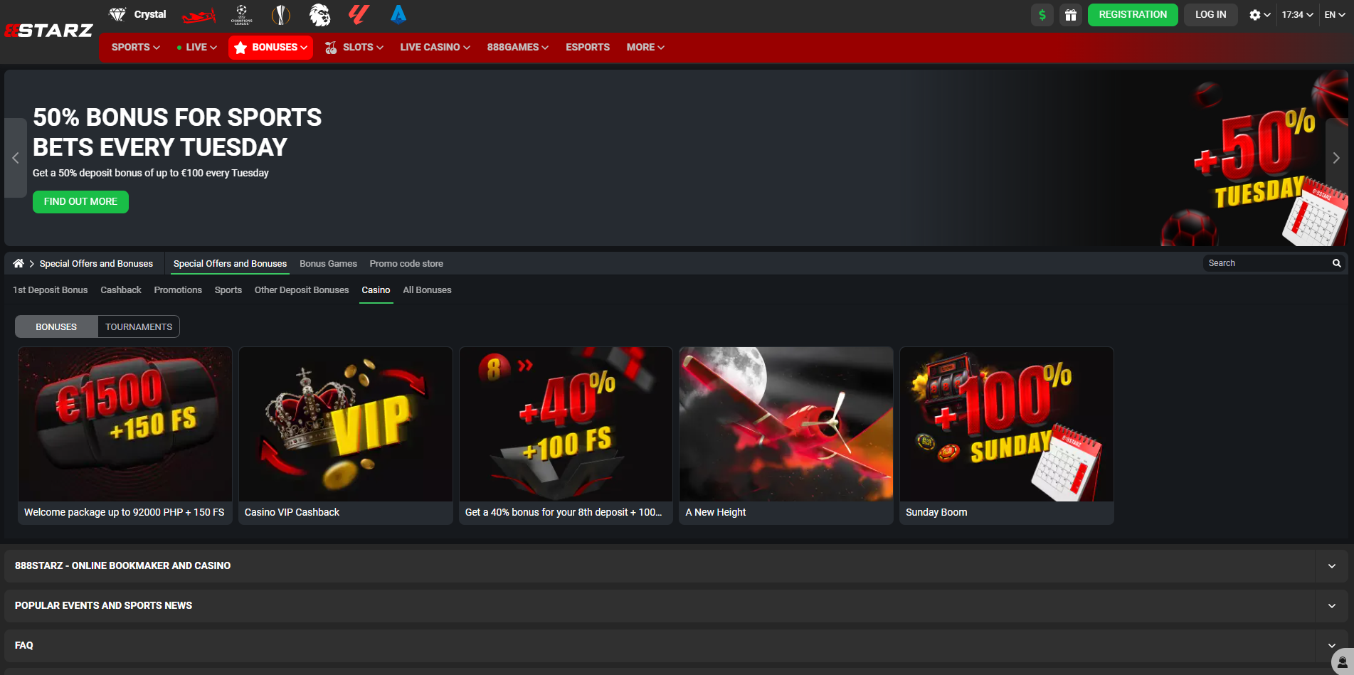 888starz Casino Bonuses
