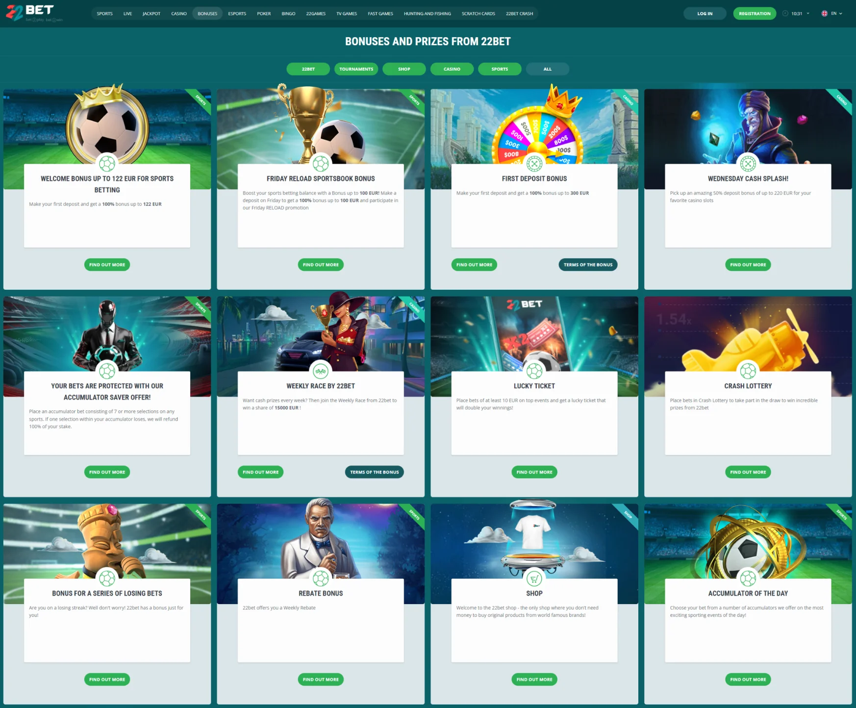 22Bet Bonuses