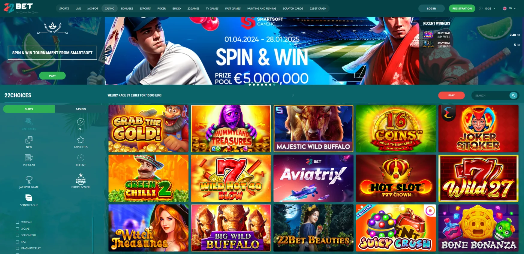 22Bet Casino Online